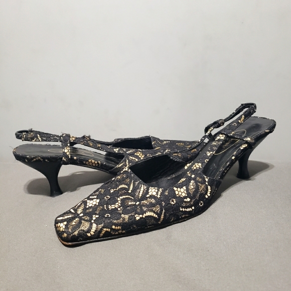 Browns Couture Lace patterned heels size 7.5 - Picture 1 of 13
